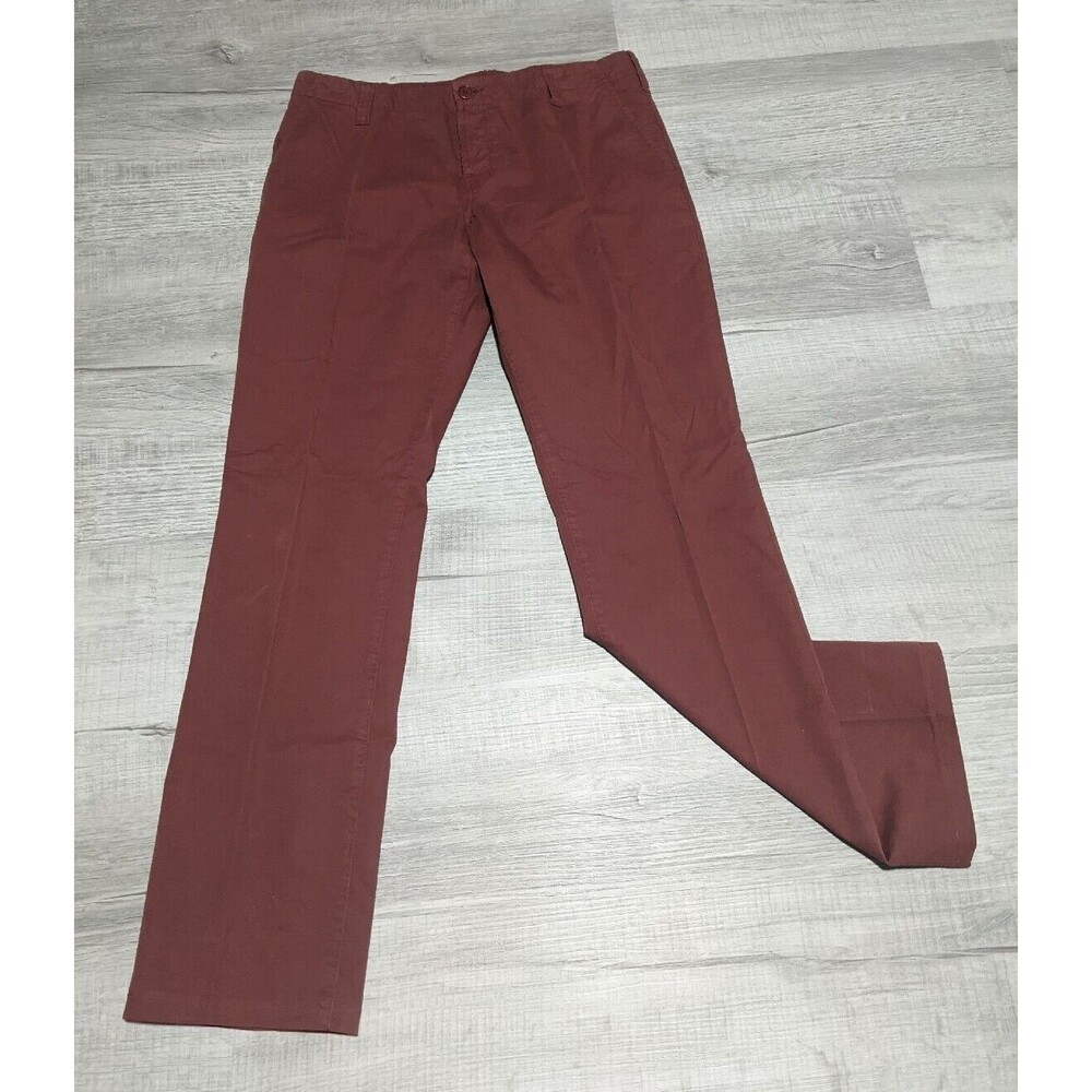 Aspesi All Cotton Burgundy Pants Chinos Women's Sz 42 Made in Romania